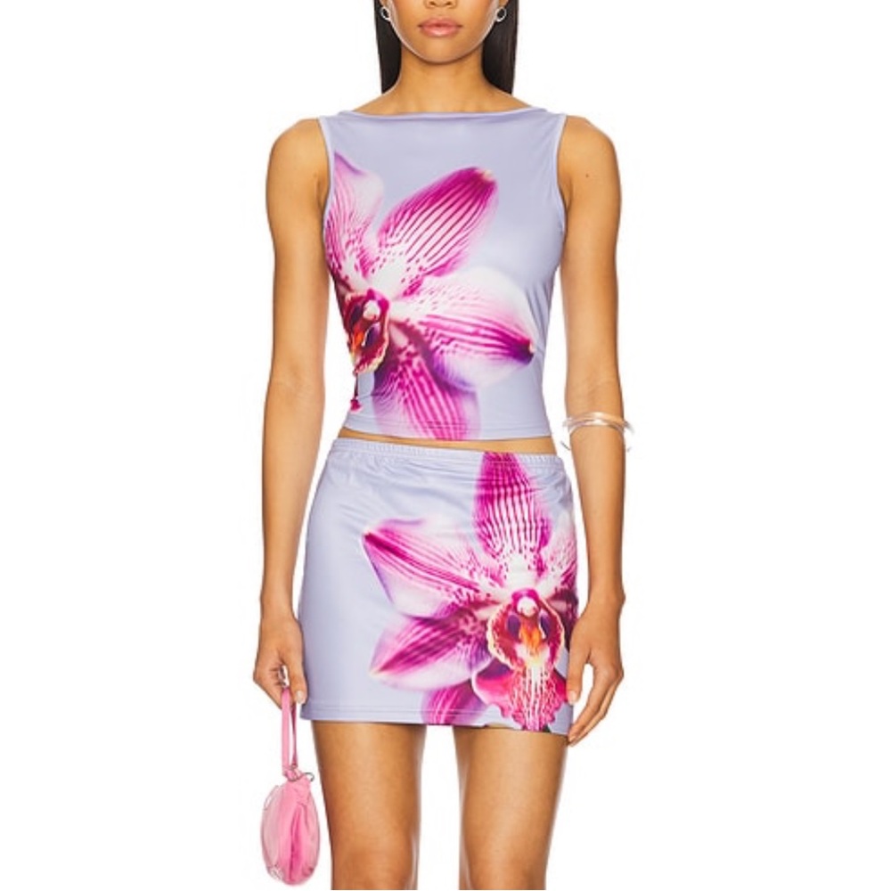 Revolve Celeste Floral Orchid Top - Size Small